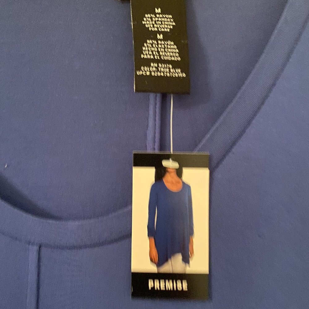 Closet Clearout $15! Royal Blue Premise Women's  Shark bite hem shirt - Picture 2 of 2